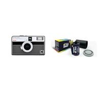 KODAK EKTAR H35N Half-Frame Camera, 35 mm, réutilisable, Focus-Free, Built-in Star Filter, Enhanced Lens - Black + GT PHOTO Color Retro Film 35mm - 24 Exposures