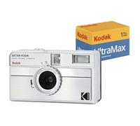 KODAK EKTAR H35N Half Frame Film Camera Bundle with Kodak Ultramax 400/24EXP 35mm Roll Film (Striped Silver, Bundle)