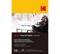 Kodak Fine Art Canvas 4R 102x152mm Premium Matte Photo Inkjet Paper - 50 Sheets