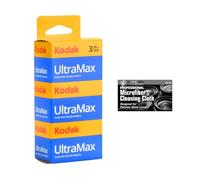 Kodak GC/UltraMax 400 Color Negative Film 35mm Roll Film, 36 Exposures, 3-Pack with Microfiber Cloth