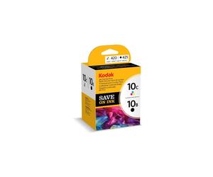 Kodak Genuine 10B/ 10C Ink Cartridge Combo Pack - Black/ Colour (425/ 420 Pages)