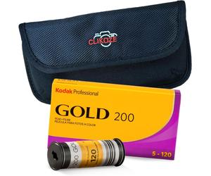 Kodak Gold Colour Film - 120 Roll Film - Pack of 5 with Film Storage Case