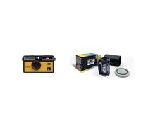 KODAK i60 DA00258 - Appareil Photo réutilisable 35 mm - Retro Style, Focus-Free, Flash intégré, Appuyez et Flash Pop-up - Yellow + GT PHOTO Color Retro Film 35mm - 24 Exposures
