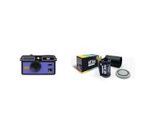 KODAK i60 DA00259 - Appareil Photo réutilisable 35 mm - Retro Style, Focus-Free, Flash intégré, Appuyez et Flash Pop-up - Blue + GT PHOTO Color Retro Film 35mm - 24 Exposures