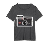 Kodak INSTAMATIC Camera Design T-Shirt, Women's Plus, Dark Heather Grey, 3X