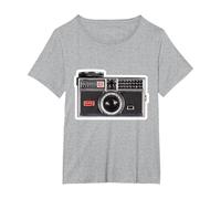 Kodak INSTAMATIC Camera Design T-Shirt, Women's Plus, Heather Grey, 1X