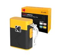 KODAK Label ERA M50 Label Maker Machine Bundle, Yellow (Label Printer with 1 Roll Sticker Label + 12 Rolls Set, White 9Rolls, Pink/Green/Yellow 1 Roll each)