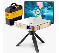 KODAK Luma 150 Complete Kit - Wireless Mini Pocket DLP Projector with Case, Tripod, 60” Screen, Rechargeable Battery, Built-in Speaker, HDMI, USB, MicroSD - Portable & Screen Mirorring (White)