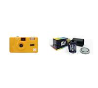 KODAK M35 DA00233 - Rechargeable Camera 35mm, Fixed Wide-Angle Lens, Optical Viewfinder, Built-in Flash, AAA Battery - Yellow + GT PHOTO Color Retro Film 35mm - 24 Exposures