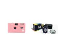 KODAK M35 DA00241 - Rechargeable Camera 35mm, Fixed Wide-Angle Lens, Optical Viewfinder, Built-in Flash, AAA Battery - Pink + GT PHOTO Color Retro Film 35mm - 24 Exposures