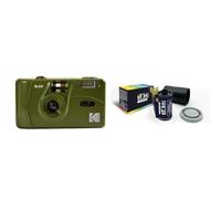 KODAK M35 DA00254 - Rechargeable Camera 35mm, Fixed Wide-Angle Lens, Optical Viewfinder, Built-in Flash, AAA Battery - Olive Green + GT PHOTO Color Retro Film 35mm - 24 Exposures