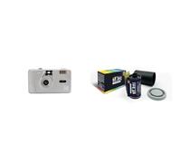 KODAK M35 DA00255 - Rechargeable Camera 35mm, Fixed Wide-Angle Lens, Optical Viewfinder, Built-in Flash, AAA Battery - Gray + GT PHOTO Color Retro Film 35mm - 24 Exposures