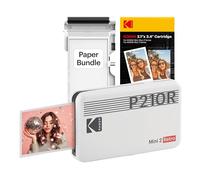 KODAK Mini 2 Photo Printer for Smartphone P210R, Instant Format 54x86mm, Wireless, Portable and Compatible iOS & Android, Initial 8 Sheets + 30 Sheets Pack Bundle, White
