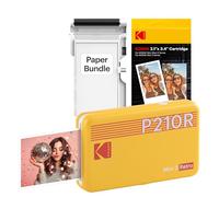 KODAK Mini 2 Photo Printer for Smartphone P210R, Instant Format 54x86mm, Wireless, Portable and Compatible iOS & Android, Initial 8 Sheets + 30 Sheets Pack Bundle, Yellow