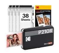 KODAK Mini 2 Retro 4PASS Mobile Photo Printer 5.3 x 8.6 cm Pack of 68 Sheets Black