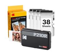 KODAK Mini 2 Retro 2x3 Portable Photo Printer, 4PASS, 38 Sheets, Black | Bluetooth, iPhone & Android Smartphone Compatible, Smudge-Proof, Water-Resistant, Fade-Resistant