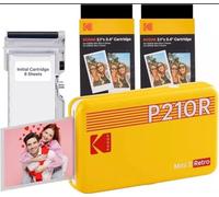 KODAK Mini 2 Retro 4PASS Mobile Photo Printer 5.3 x 8.6 cm Pack of 68 Sheets.