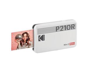KODAK Mini 2 Retro 4PASS Portable Photo Printer (2.1x3.4") + 8 Sheets, Black Premium Quality- White