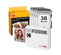 KODAK Mini 3 Retro 3x3 Portable Photo Printer, 4PASS, 38 Sheets, White | Bluetooth, compatible with iPhone and Android smartphones, smudge-proof, waterproof, light-resistant