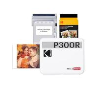 KODAK Mini 3 Retro 4PASS Portable Photo Printer (7.5 x 7.5 cm) + Pack of 38 Sheets, White