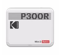 KODAK Mini 3 Retro 4PASS Portable Photo Printer (3x3") + 8 Sheets, White