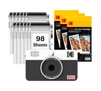KODAK Mini Shot 2 Retro 2x3” Instant Digital Camera & Photo Printer, 98 Sheets, 2-in-1 Portable Print Camera, Bluetooth Smartphone Printer for iOS & Android, 4PASS Dye Sublimation, White