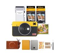 KODAK Mini Shot 2 Retro 4PASS 2-in-1 Instant Camera and Photo Printer (2.1x3.4 inches) + Initial 8 Sheets + 60 Sheets Gift Bundle, Yellow