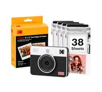KODAK Mini Shot 3 Retro 3x3 Instant Camera, Photo Printer, 38 Sheet, White | Bluetooth, iPhone & Android Smartphone Compatible, 13MP Camera, Retake Before Printing, Water, Fingerprint & Fade Resistant