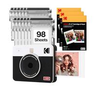 KODAK Mini Shot 3 Retro 3x3” Instant Digital Camera & Photo Printer, 98 Sheets, 2-in-1 Portable Print Camera, Bluetooth Smartphone Printer for iOS & Android, 4PASS Dye Sublimation, White