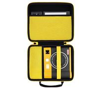 KODAK Mini Shot 4 ERA 4PASS 2-in-1 Instant Camera and Photo Printer Hard Travel Protective Carrying Case with Shoulder Strap by Khanka,Case Only,Black,Yellow Zipper