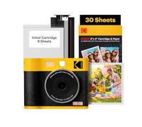 KODAK Mini Shot 4 ERA 4PASS 2-in-1 Instant Camera and Photo Printer Bundle (4x4 inches) Initial 10 Sheets + 60 Sheet Pack, Yellow