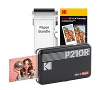KODAK Mini 2 Retro 4PASS Mobile Photo Printer 5.3 x 8.6 cm Pack of 68 Sheets Black