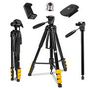 KODAK PhotoGear 2-in-1 Tripod & Monopod | Lightweight 70” 4-Section Flip-Lock Aluminum Tripod Converts to 64.5” Monopod | QuickRelease Plates 3-Way Swivel Head Bubble Level BONUS Tripod E-Guide & Case