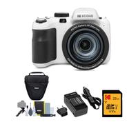 Kodak PIXPRO Astro Zoom AZ425 20MP Digital Camera (White) Bundle with 32GB SD Card, Rechargeable Battery and Charger Kit, Camera Case and Accessory Kit (4 Items)