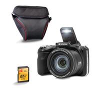 KODAK Pixpro AZ425 20MP Bridge Camera with 42x Optical Zoom + Protective Case + 32GB SD Card - Full HD 1080P Video, 24mm Wide Angle, Stabilizer, 3" LCD Screen - Black