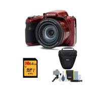 Kodak PIXPRO AZ425 Astro Zoom 20MP Digital Camera with 42x Optical Zoom (Red) Bundle with 64GB SD Card and Accessory Kit (3 Items)