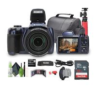 KODAK PIXPRO AZ528 Astro Zoom BSI-CMOS Bridge Vlogging Digital Camera 16MP 52X 1080p Wi-Fi (Midnight Blue) Bundle with 32GB Memory Card + Vlogger Tripod + Bag + Cleaning Kit + More Accessories