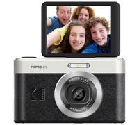 KODAK Pixpro C1 + 16GB Micro SD Card + Battery - Compact Digital Camera, 13MP BSI CMOS Sensor, X4 Digital Zoom, 2.8" Tilting Screen, Full HD 1080p Video, LED Flash - Black