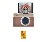 Kodak Pixpro C1 Compact Camera 13MP BSI CMOS, 4X Zoom, 2.8" LCD Screen, LED Flash, Battery - Brown + 16GB Class 10 MicroSDHC Card