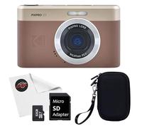 Kodak Pixpro C1 Digital Camera Brown with 32GB Micro SD Card, Clamshell Carrying Case + Clickoze Microfiber Lens Cloth
