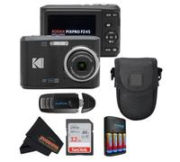 KODAK PIXPRO FZ45 16MP CMOS Sensor Digital Camera 5X Optical Zoom with Sunshine Photo Microfiber Cleaning Cloth (Advanced Bundle, Black)