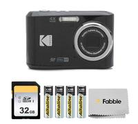 KODAK PIXPRO FZ45 16MP Digital Camera with 4X Optical Zoom 27mm Wide Angle and 2.7" LCD Screen Bundle with 32GB SD Memory Card, AA Batteries (4 Pack), Lens Cleaning Cloth (Black)