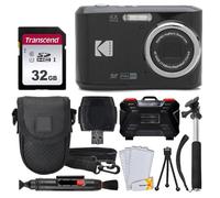 Kodak PIXPRO FZ45 Digital Camera, 32GB Memory Card, Point and Shoot Camera Case, Extendable Monopod, Lens Cleaning Pen, LCD Screen Protectors, Table Top Tripod â€“ Ultimate Bundle (Black)