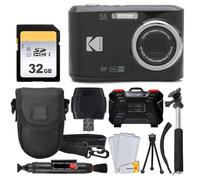 Kodak PIXPRO FZ45 Digital Camera, 32GB Memory Card, Point and Shoot Camera Case, Extendable Monopod, Lens Cleaning Pen, LCD Screen Protectors, Table Top Tripod â€“ Ultimate Bundle (Black)