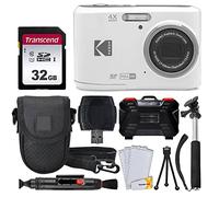 Kodak PIXPRO FZ45 Digital Camera + 32GB Memory Card + Point and Shoot Camera Case + Extendable Monopod + Lens Cleaning Pen + LCD Screen Protectors + Table Top Tripod - Ultimate Bundle (White)
