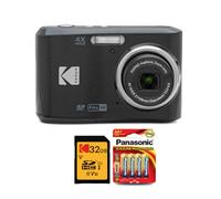 Kodak PIXPRO FZ45 Digital Camera (Black) Bundle with 32GB Class 10 UHS-I U1 SDHC Memory Card and AA High-Performance Alkaline Batteries (4-Pack) (3 Items)