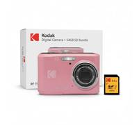 Kodak PIXPRO FZ45 Friendly Zoom 16MP 1080p Full HD Digital Camera (Pastel Pink) Bundle with Memory Card (2 Items)