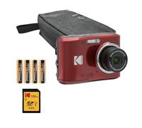 Kodak PIXPRO FZ45 Friendly Zoom Digital Camera Bundle with Red Folding Storage Travel Case, 128GB SD Class 10 UHS-I U1 V10 Memory Card, and 4 Pack AA Batteries