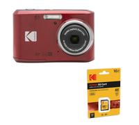 KODAK Pixpro FZ45 Red + 16GB KODAK SD Card - Compact Digital Camera 16.44MP 4X Optical Zoom, 2.7" LCD Display, 720p HD Video, UHS-I U1 V10 85MB/s Memory Card