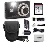 KODAK PIXPRO FZ55 Compact Zoom Digital Camera Point and Shoot Bundle Black | 5X Optical Zoom, 16MP, 28mm Wide Angle Lens, 1080P Full HD Video, Bundle with 32GB SD Card, Camera Case and Card Reader